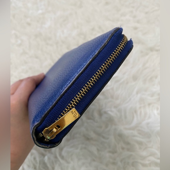 CELINE Drummed Large Zip Around Multifunction Wallet Indigo - Picture 6 of 13